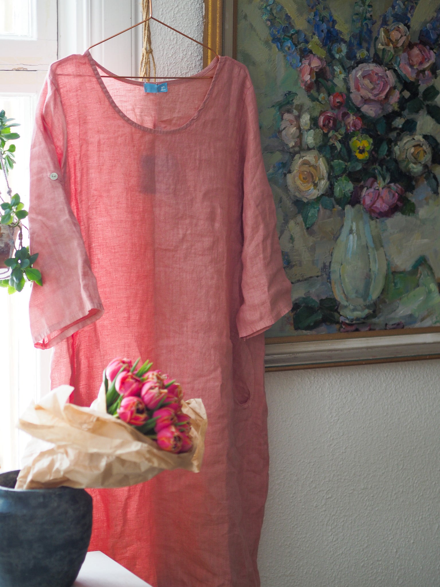 IDA Linen Dress, Caramelle Rose