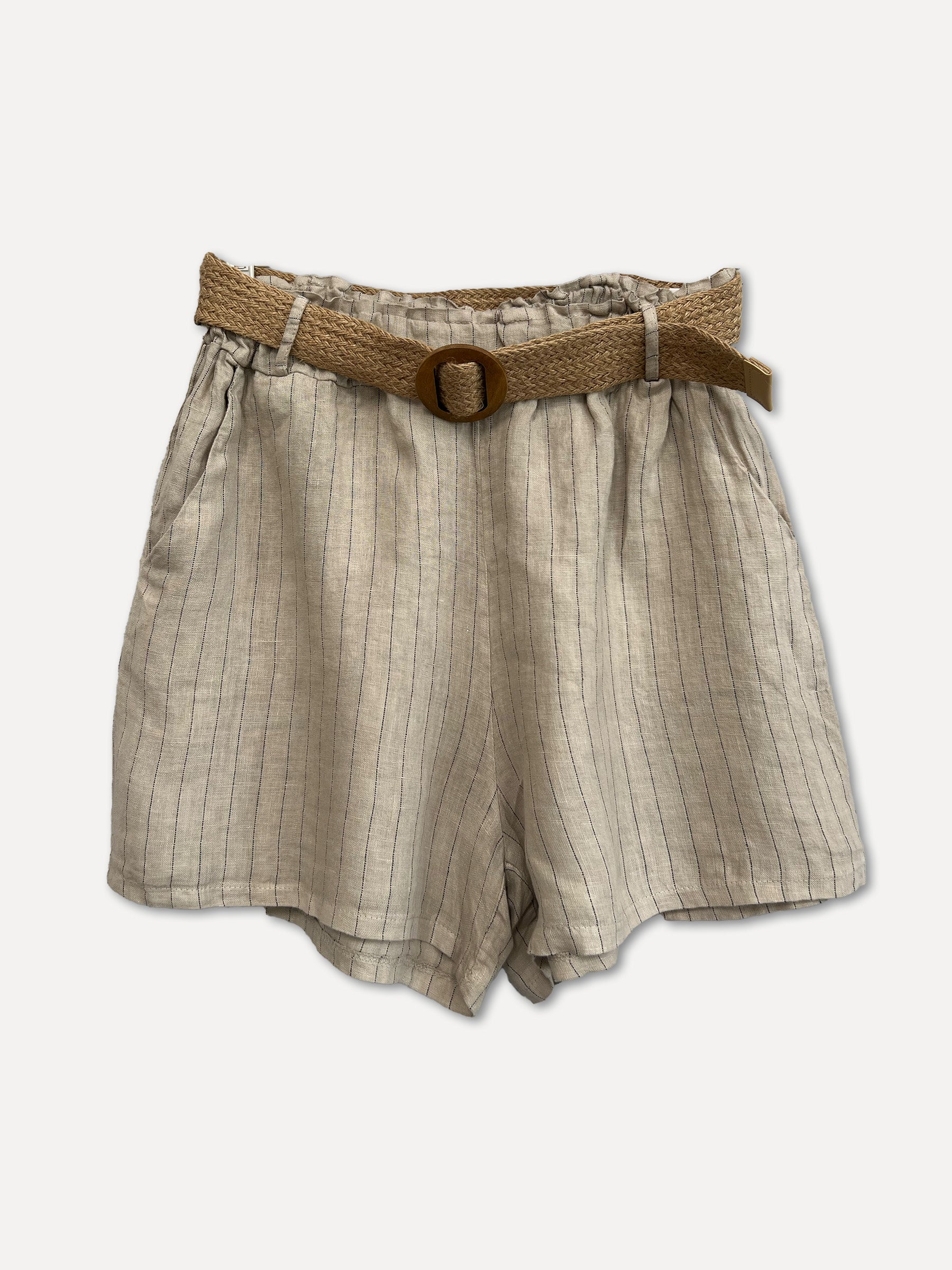 VIENNA Stripe Shorts, Beige