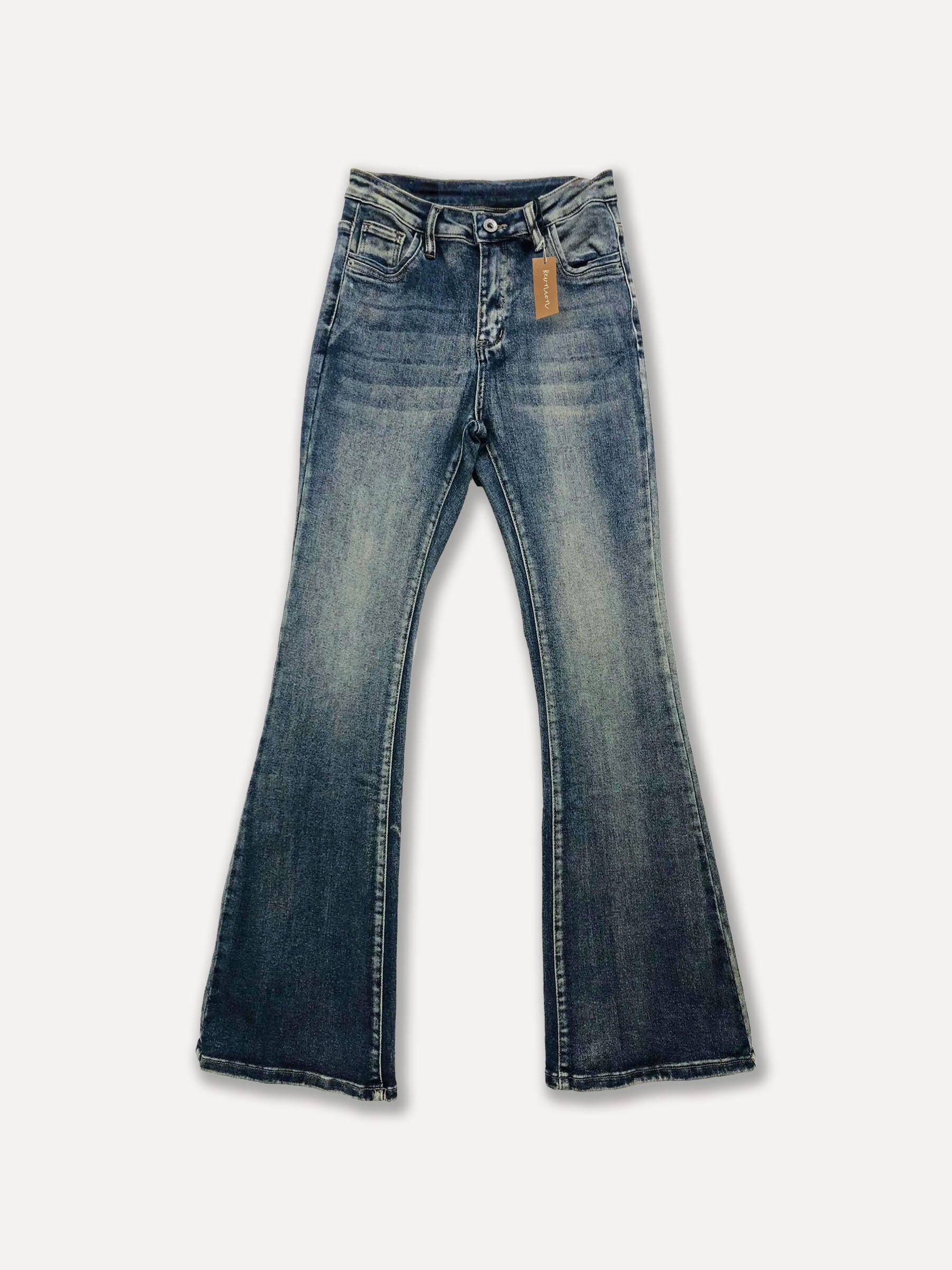 1878-7 Jeans de bootcut, mezclilla