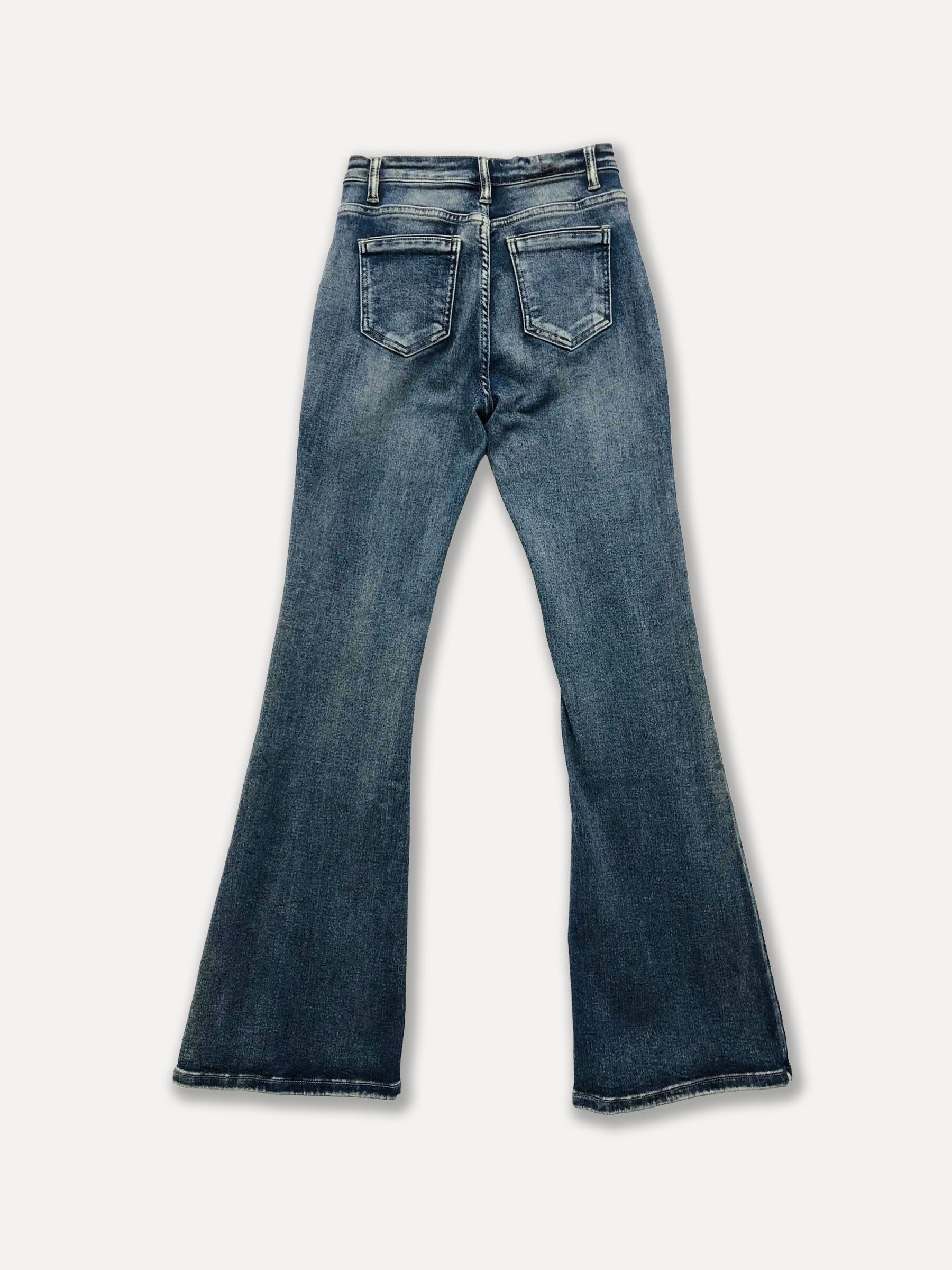 1878-7 Jeans de bootcut, mezclilla
