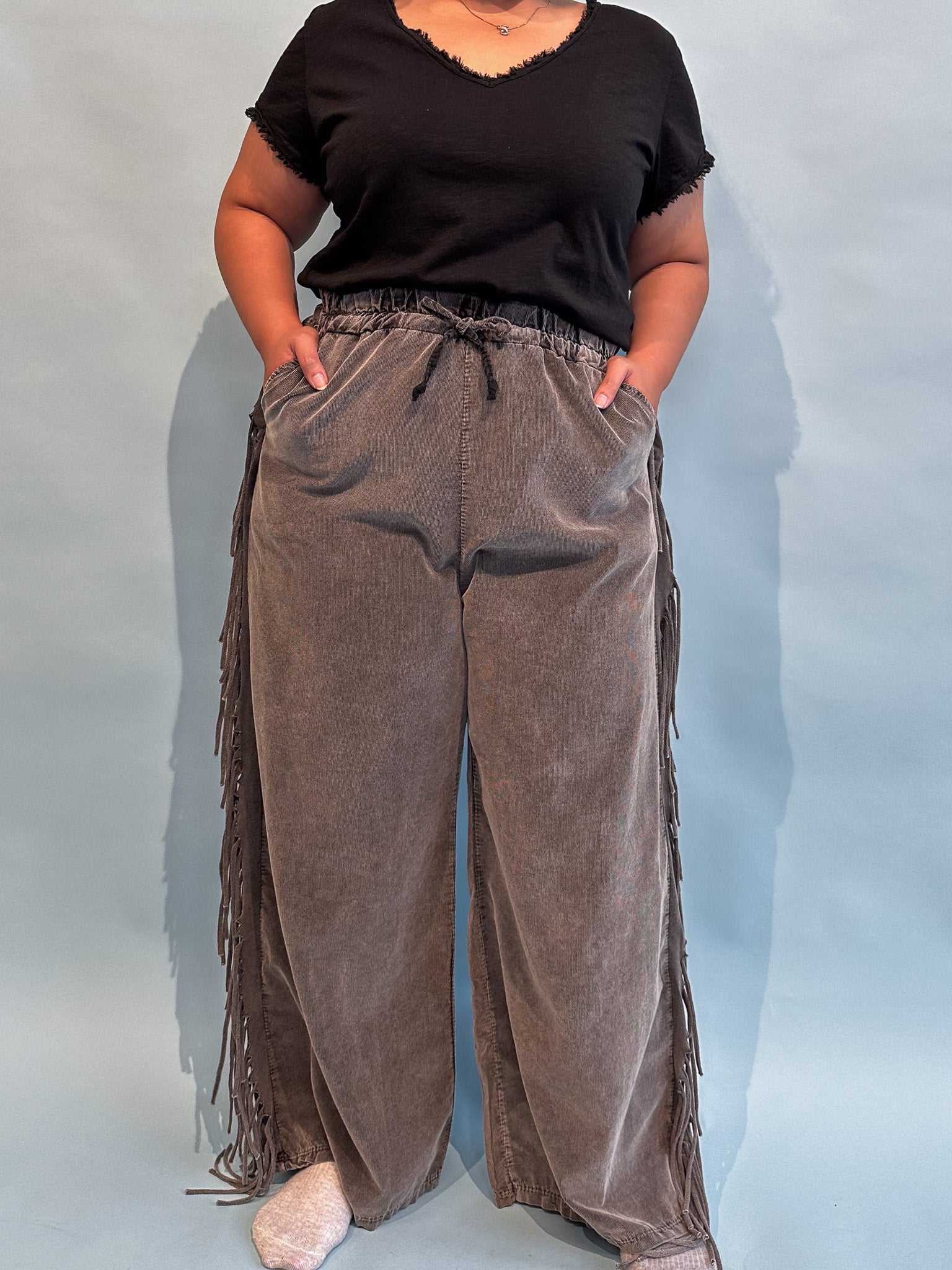 Pantalones marginales, gris oscuro