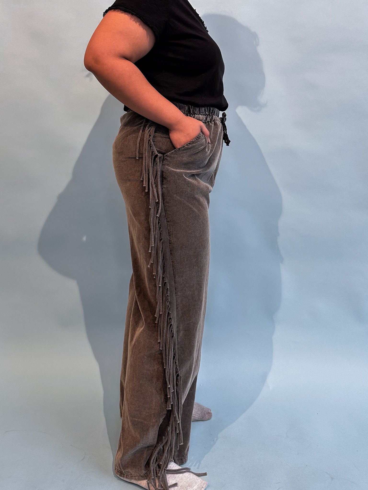 Pantalones marginales, gris oscuro