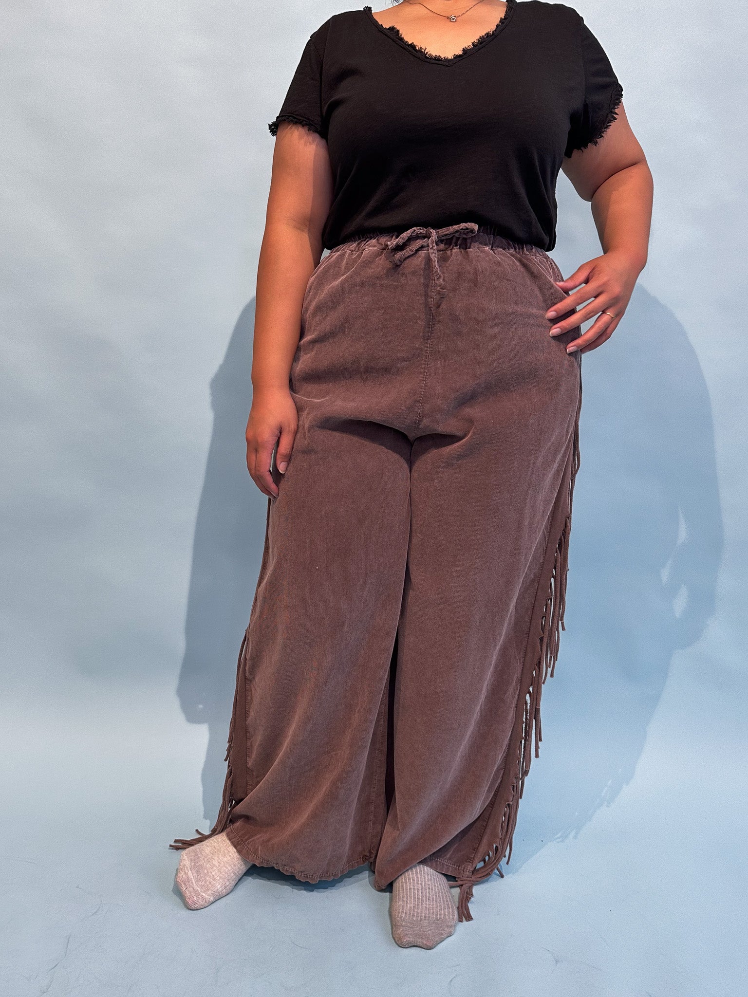 Pantalones marginales, rosa polvoriento