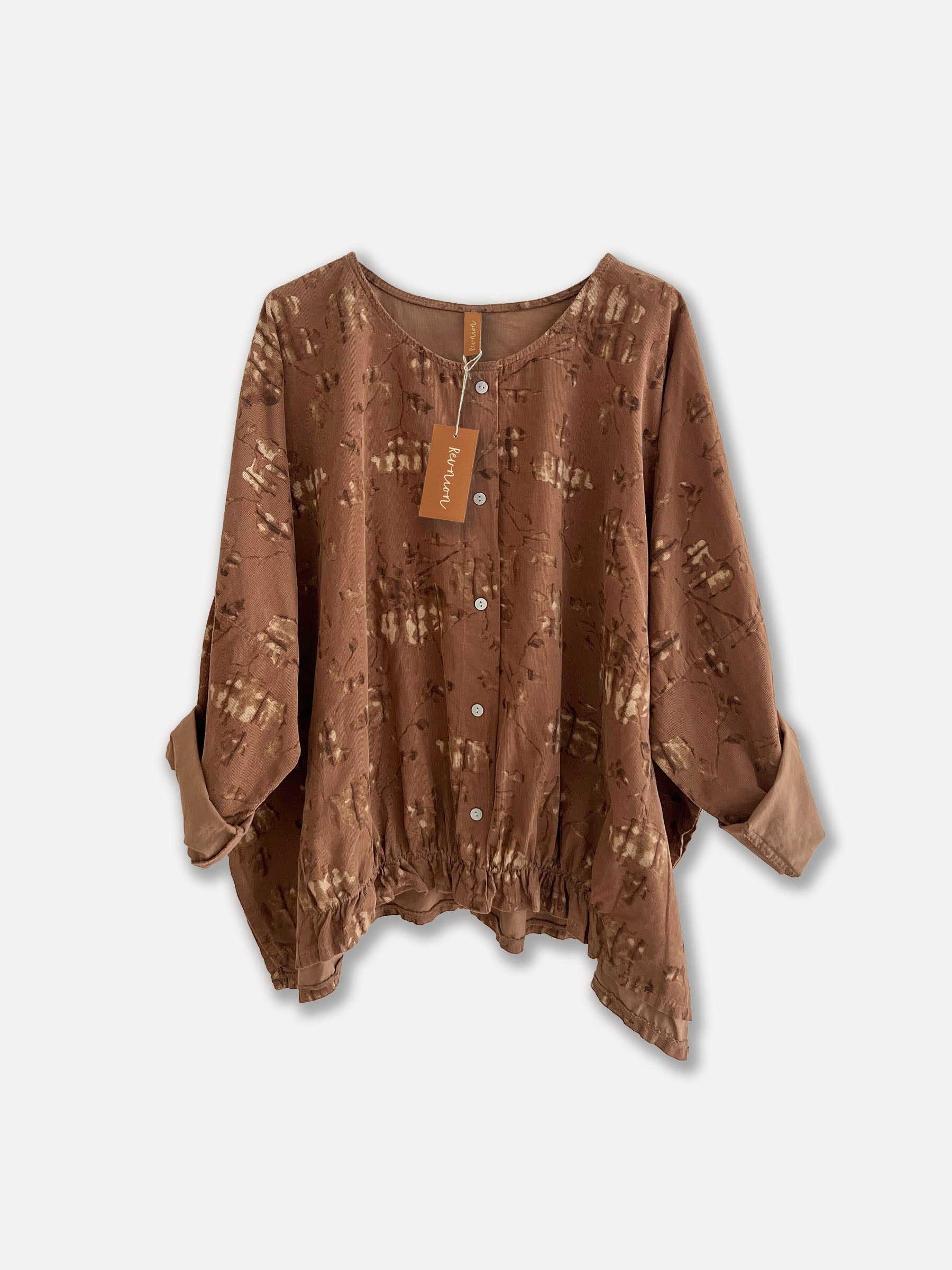 Blusa de cordón de amor de otoño, camello