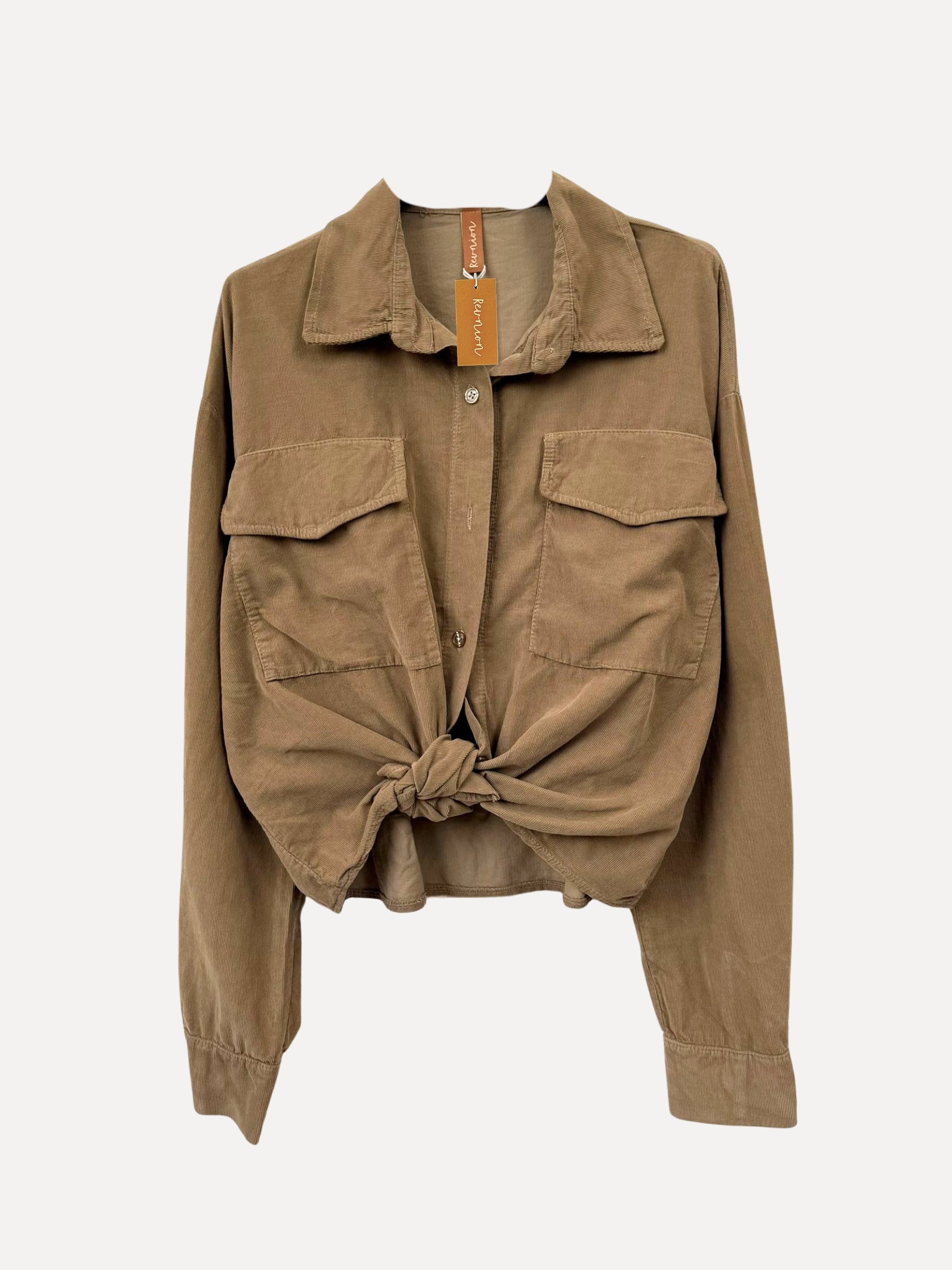 Subshirt de cable de brenda, luz de camello