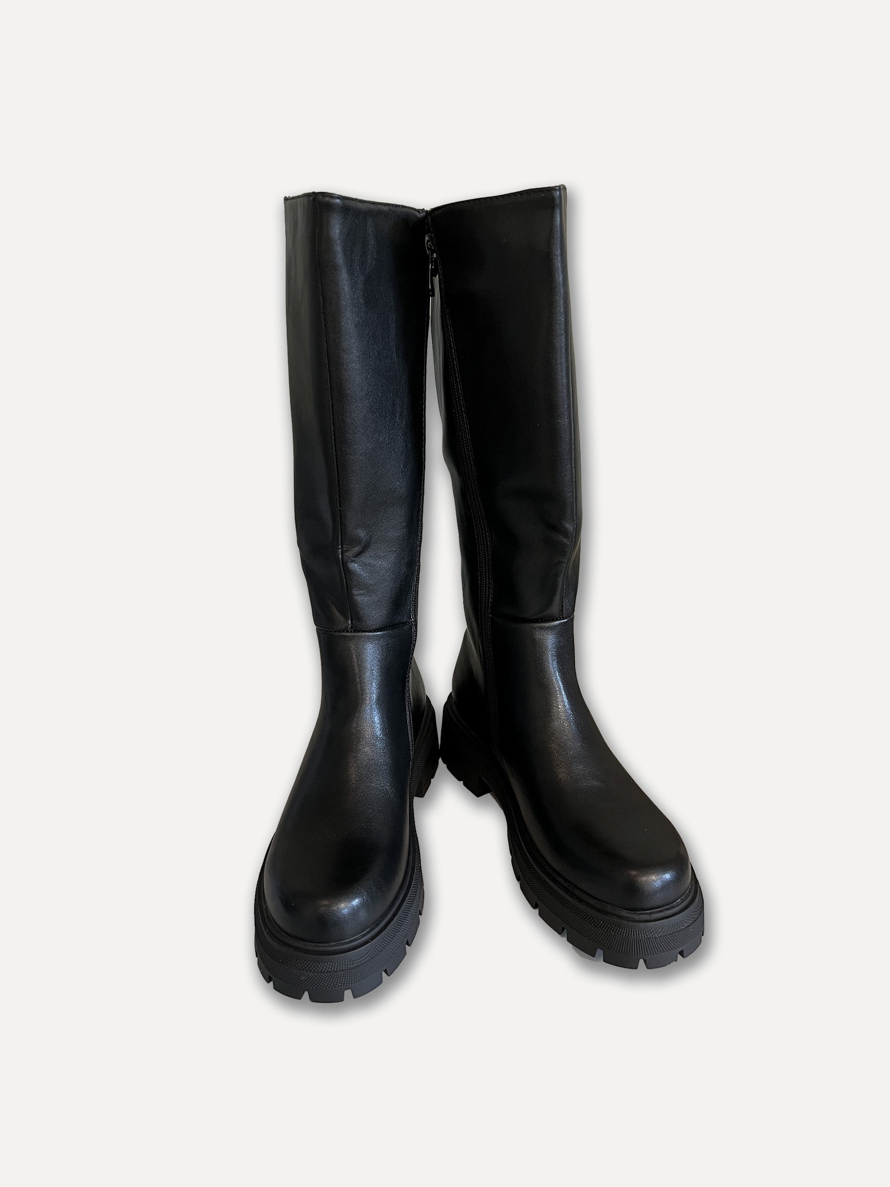 Botas gruesas de la rodilla, negro