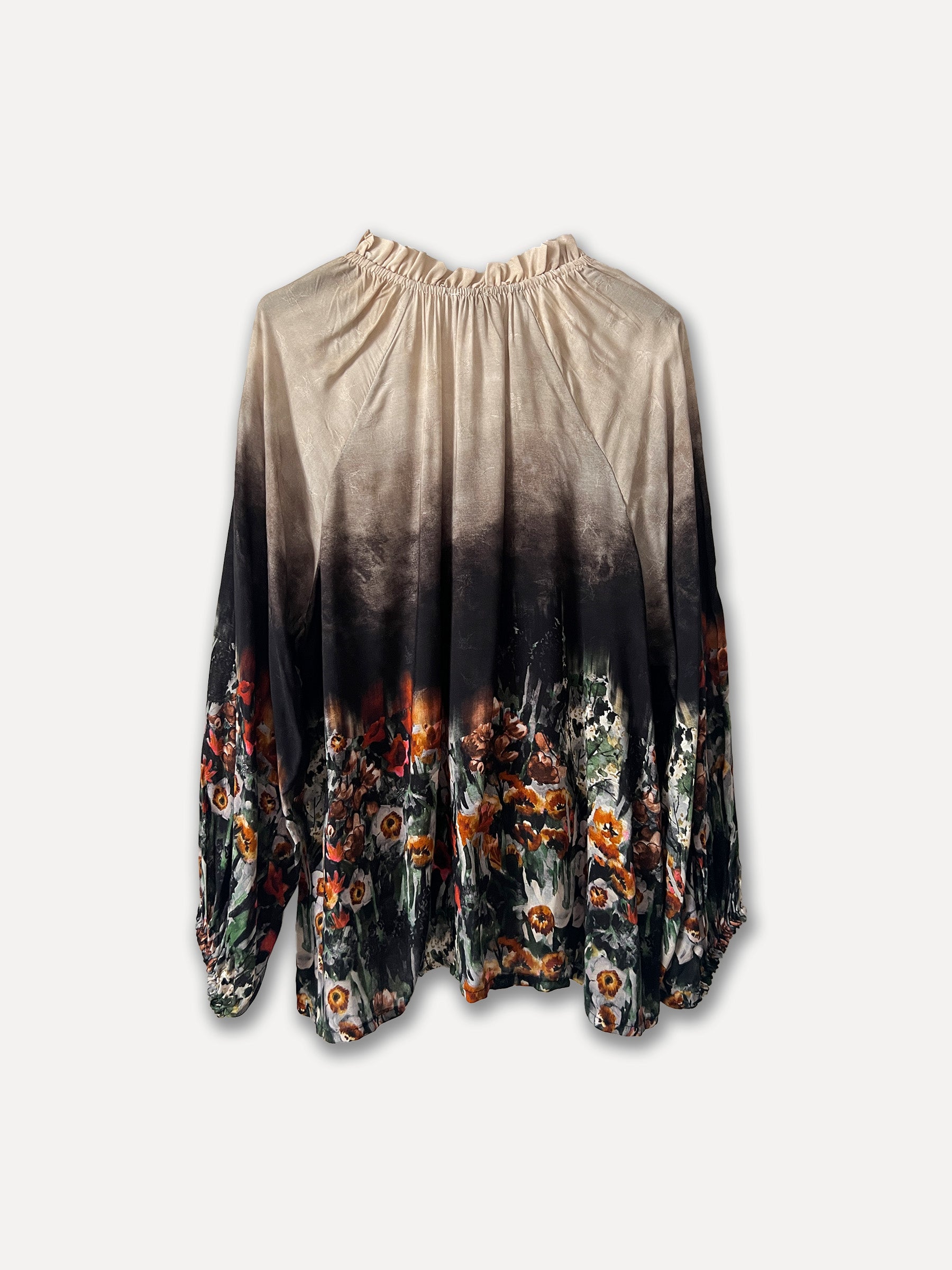 Blusa de campo de flores, negro