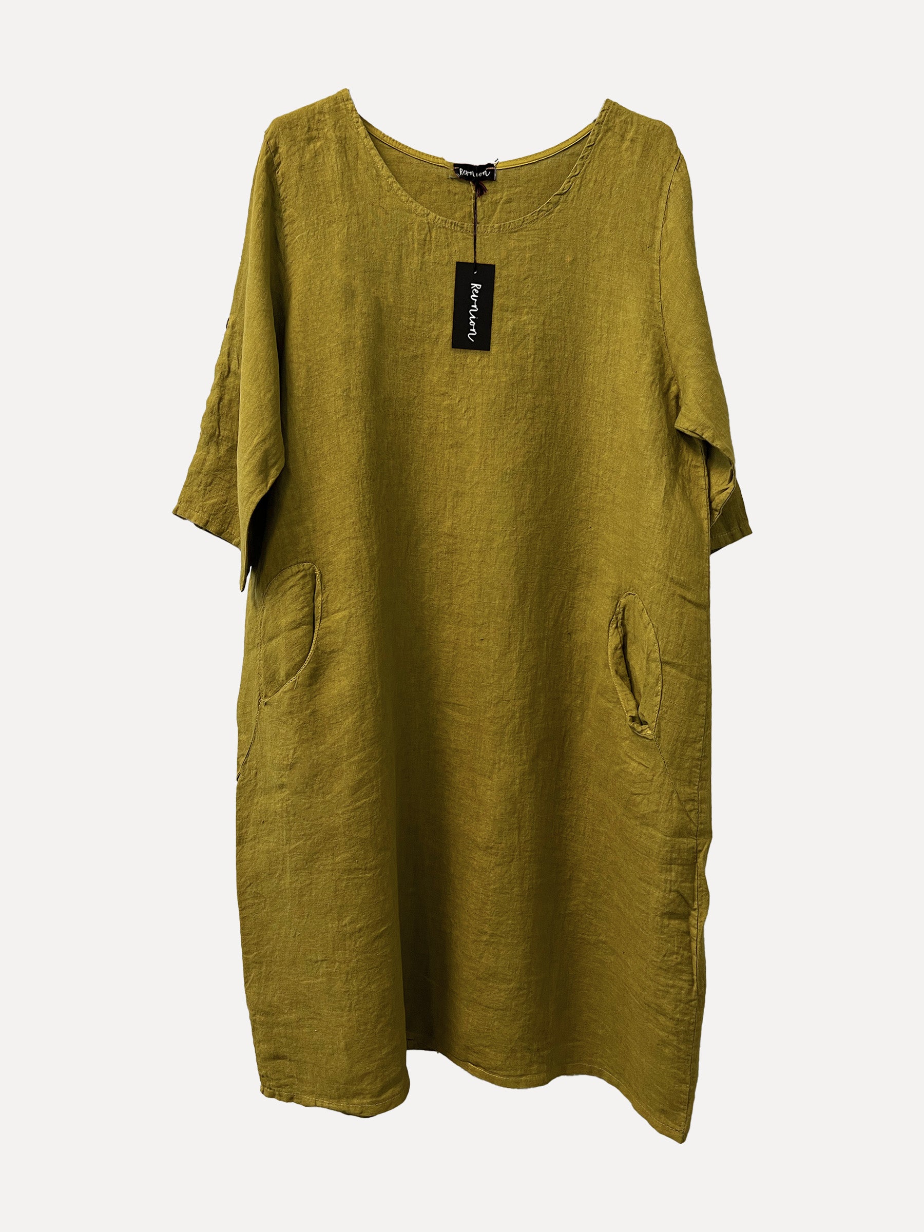 IDA Linen Dress, Moss