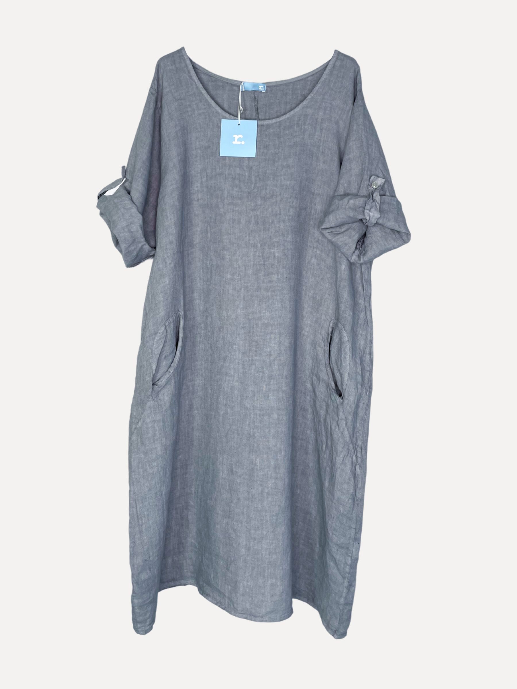 IDA Linen Dress, Grey