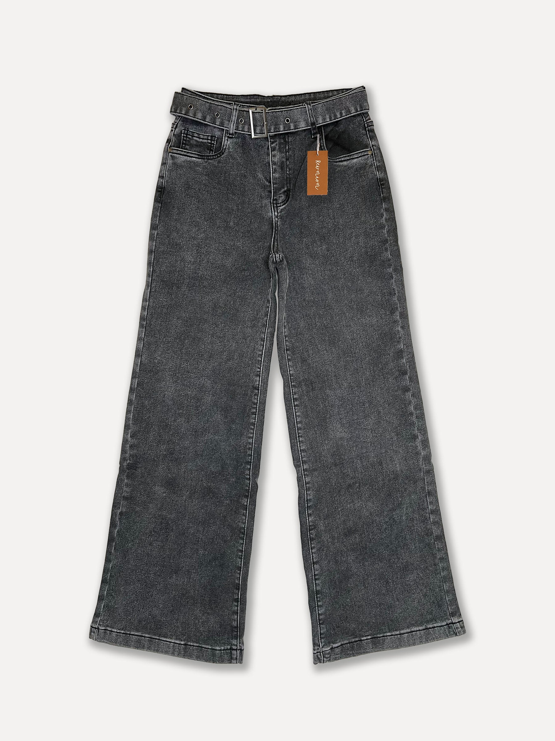 Josie Jeans con cinturón, mezclilla negra