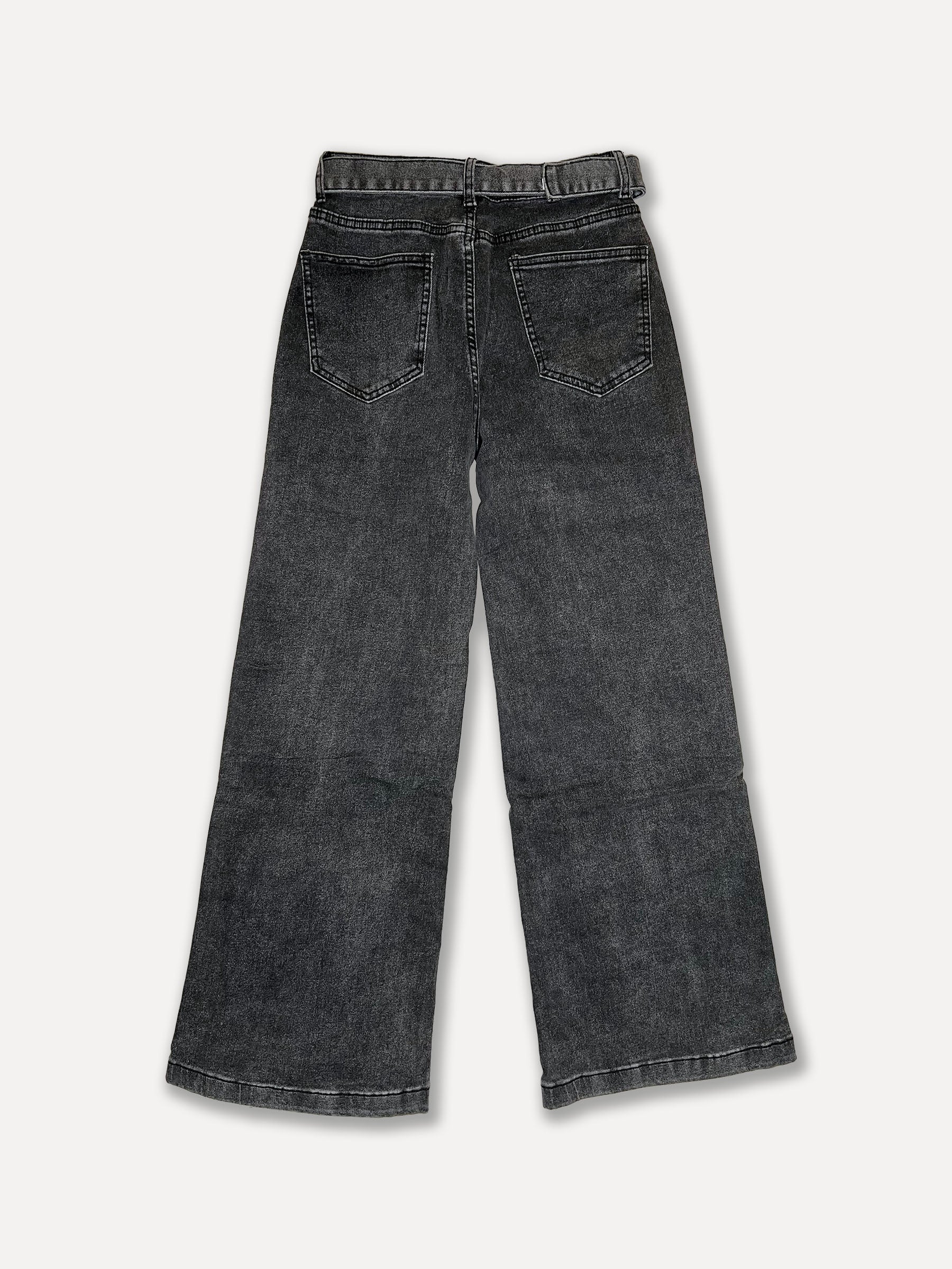 Josie Jeans con cinturón, mezclilla negra