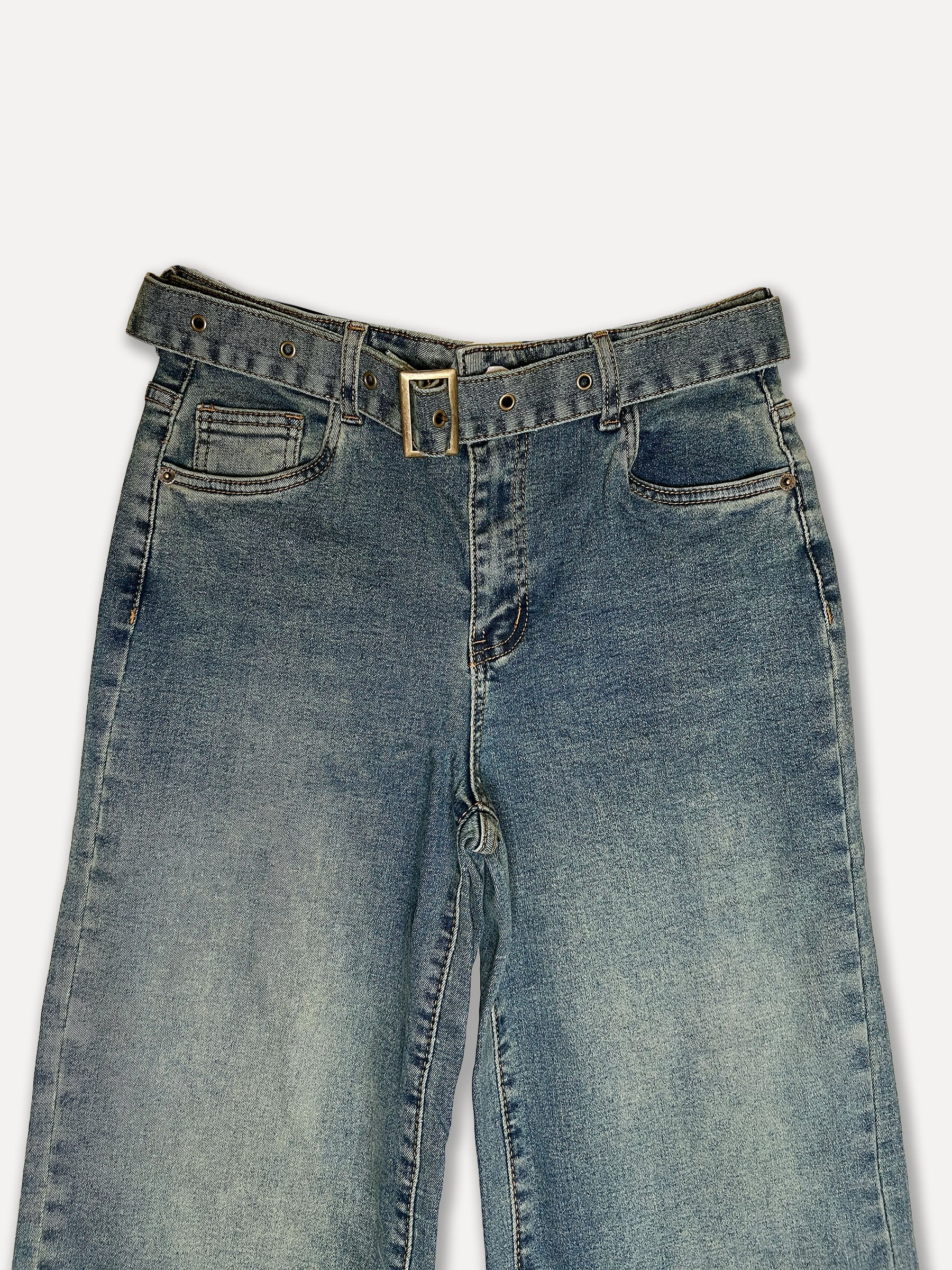 Josie Jeans con cinturón, mezclilla