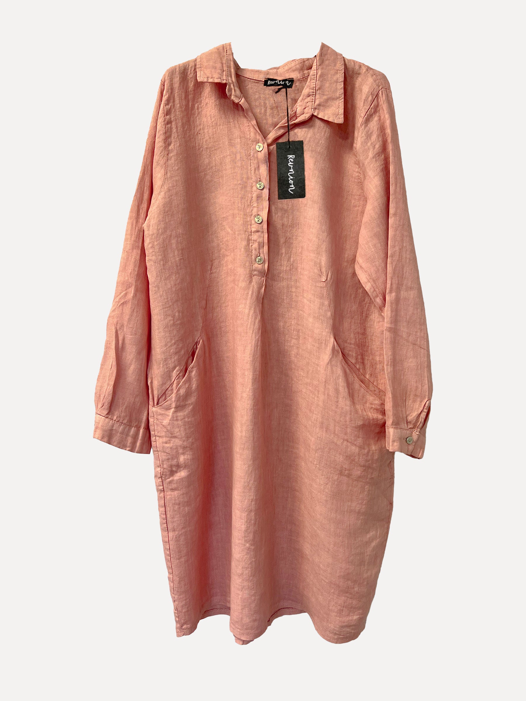 MARIA Linen Shirt-Dress SS24, Caramelle Rose