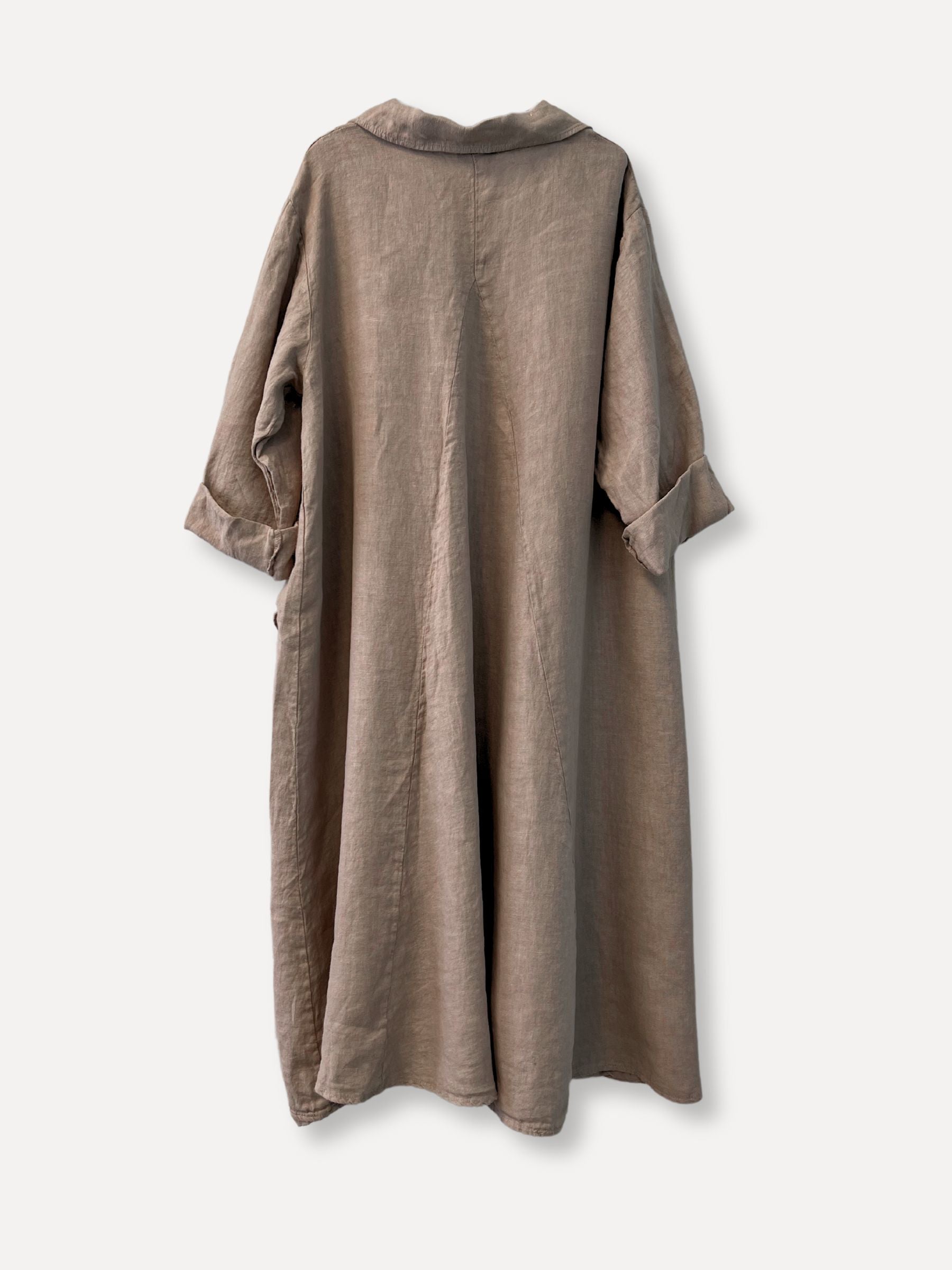 PETUNIA Spring Linen Coat, Taupe