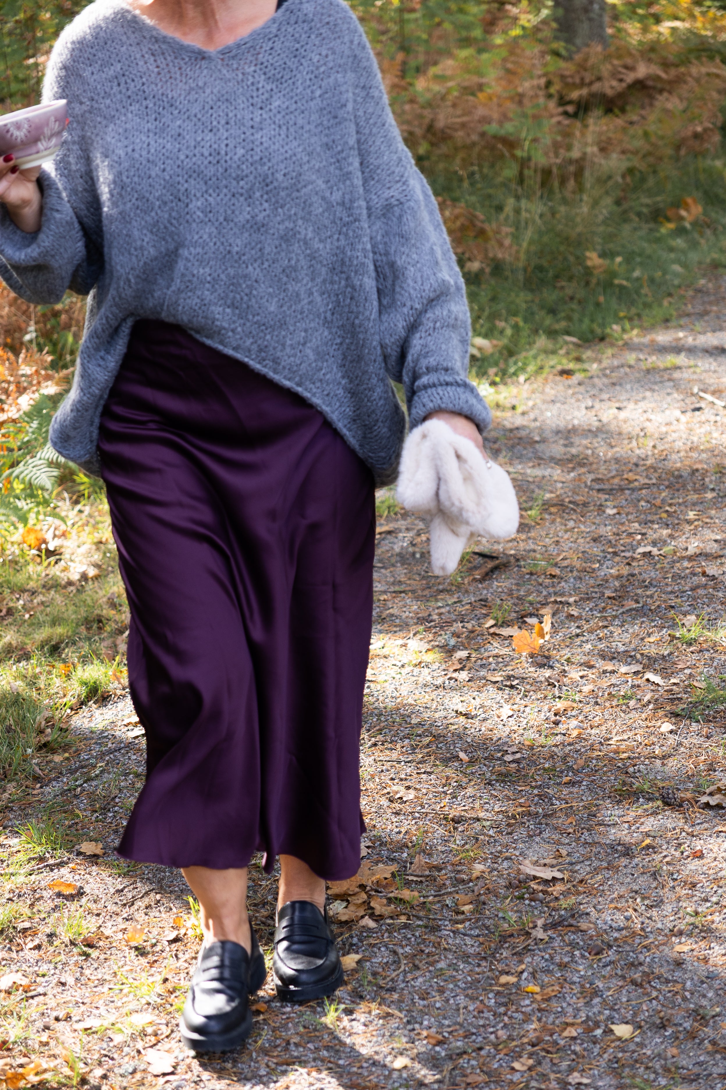 Falda de seda simmy, vino