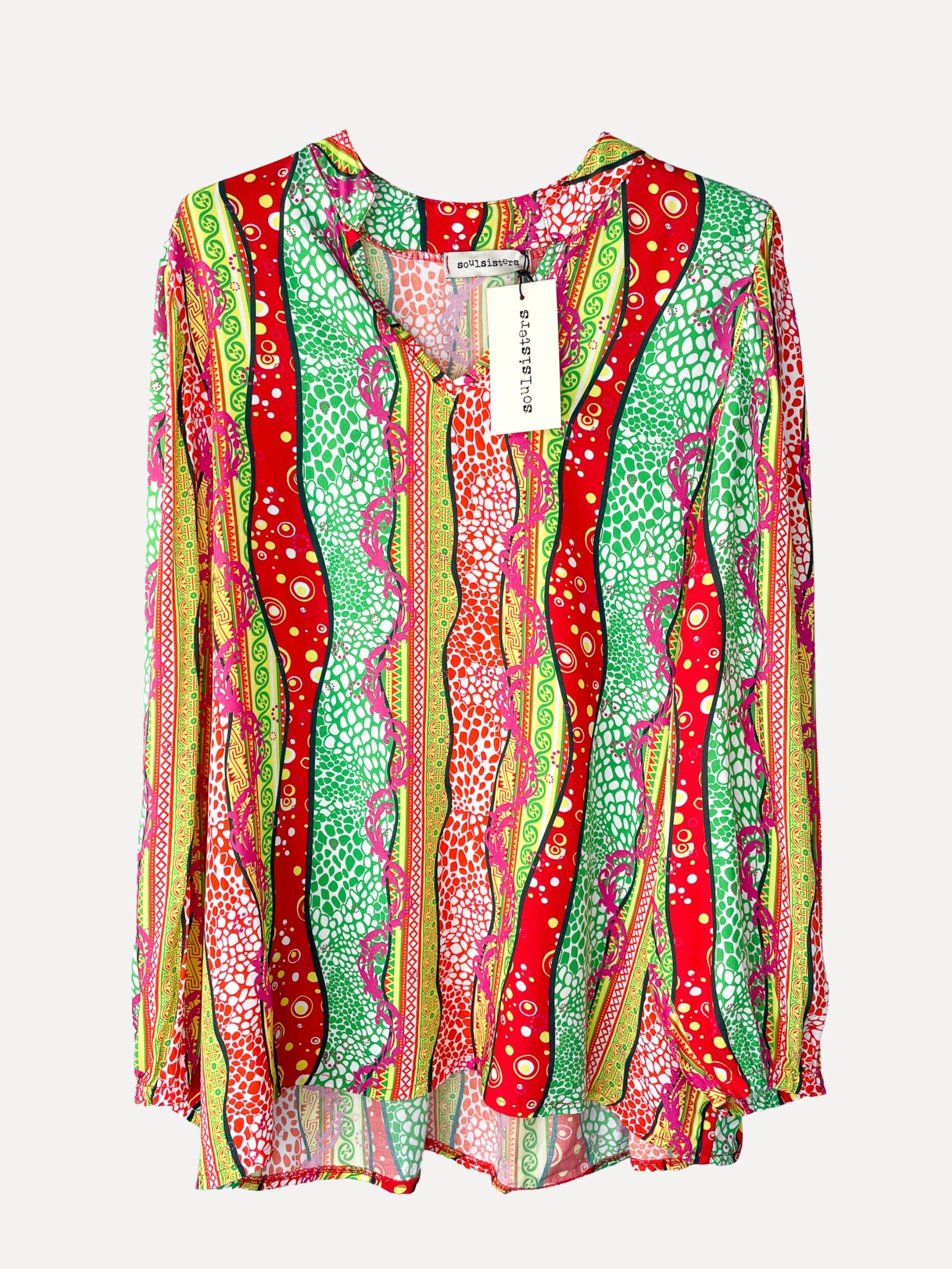 EMMA Blouse, Red/Green